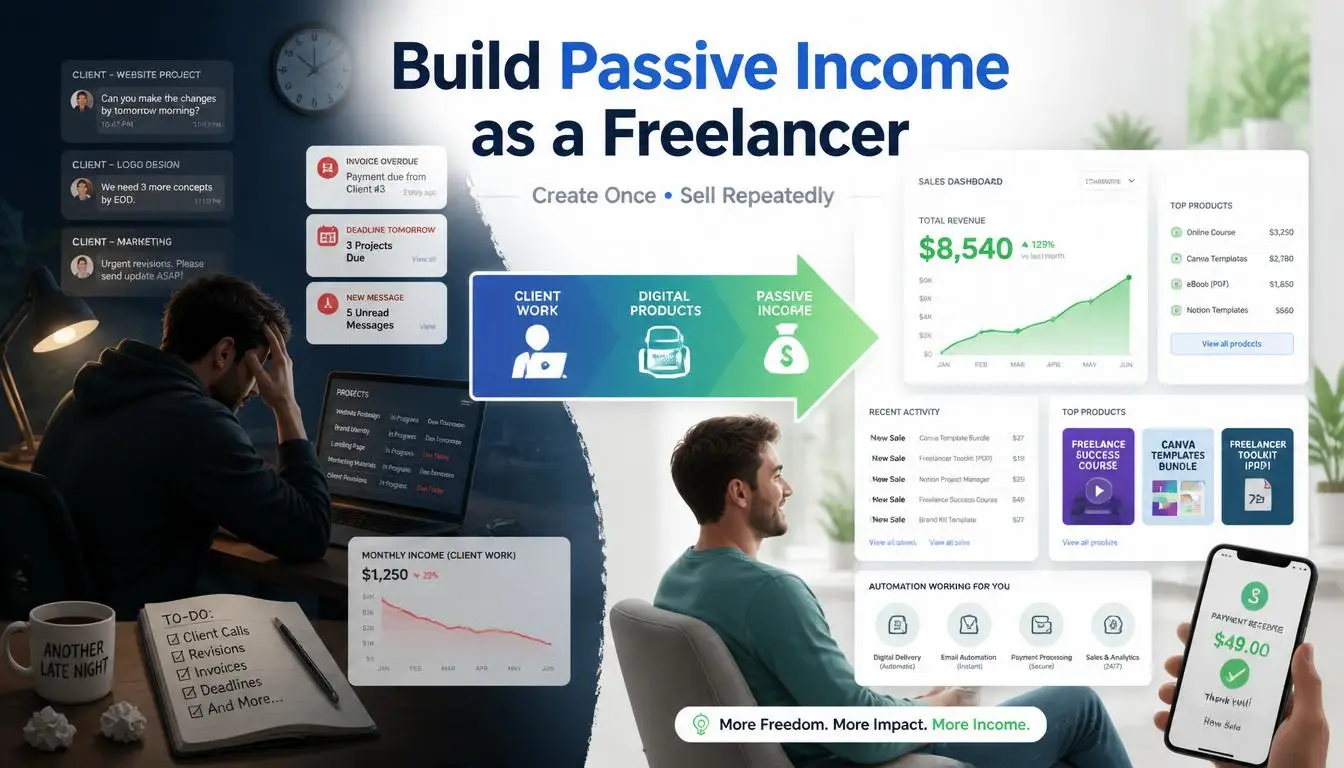 How Freelancers Build Passive Income (Without Quitting Client Work)